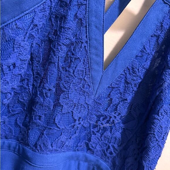 Lulu’s All My Daydreams Cobalt Blue Lace Skater Dress size S - Picture 4 of 10